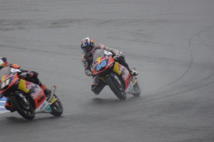 レース中のバイク